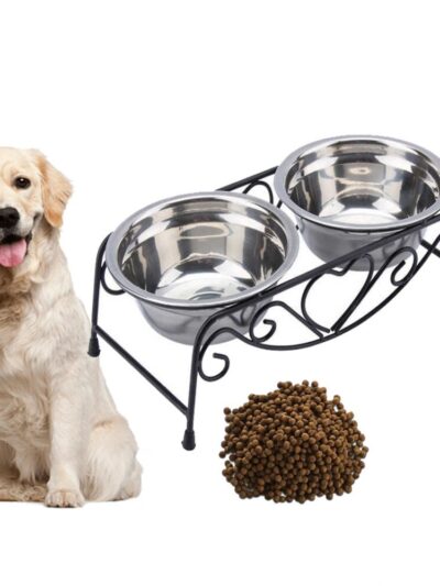 Double Stainless Steel Dog Bowls