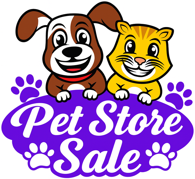 Pet Store Sale with Playful Pets Logo