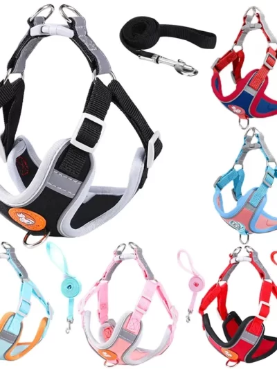 Pet Dog harness No Pull Breathable Reflective Dog harness and Leash Set Adjustable Harness Dog For kitten Puppy Pet accessories