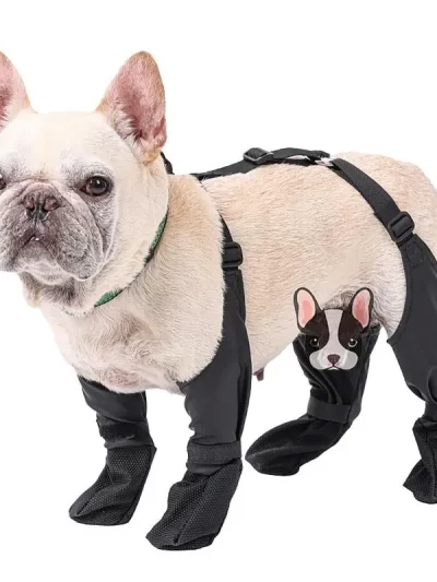 Dog Boots with Suspenders Waterproof Dog Shoes Paw Protectors Adjustable Pet Clothing Booties for Dog Winter Outdoor supplies