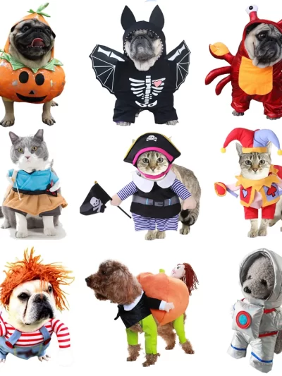 Halloween Dog Clothes Funny Pet Dogs Cosplay Costumes Set Christmas Dog Costume Comical Outfits for Pet Cat Puppy Party Clothing