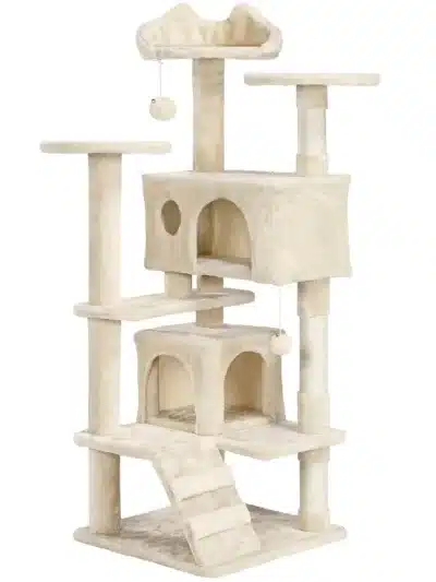 54.5" Multilevel Kitten Tree Condos With 2 Fur Balls & 3 Scratching Posts