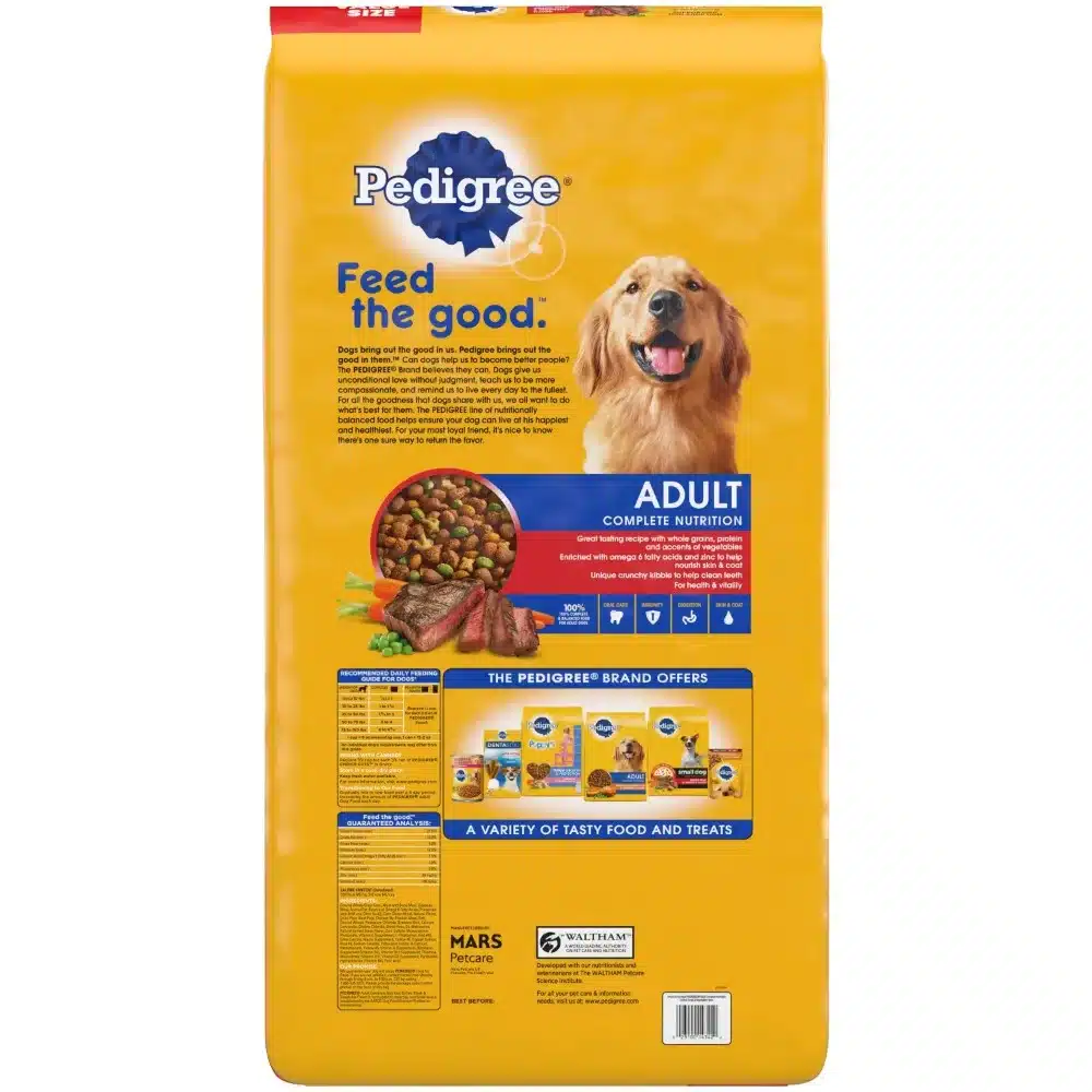 PEDIGREE Complete Nutrition Grilled Steak & Vegetable Dry Dog Food for Adult Dog, 44 lb. Bag - Image 3