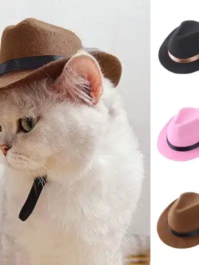 Pet Cowboy Hat Clothing Dog Cat Cowboy Hats Puppy Adjustable Cap Suitable For Small Dogs And Cats Birthday Party Photo Shoots