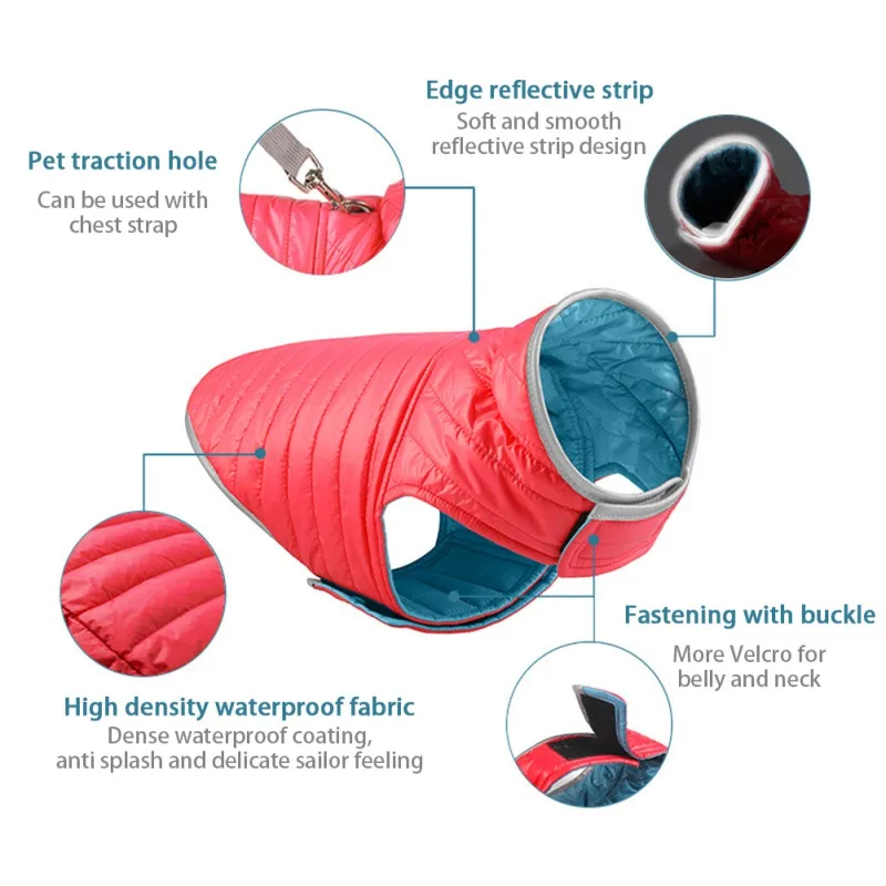 Double Sided Dog Coat Winter Warm Pet Dog Clothes For Small Medium Dogs Vest Chihuahua Clothing Soft Puppy Costumes - Image 4