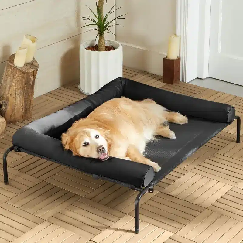 Large Elevated Cooling Dog Bed,Raised Dog Cots Beds for Large Dogs,Chew Proof Portable Cooling Pet Cot Skid