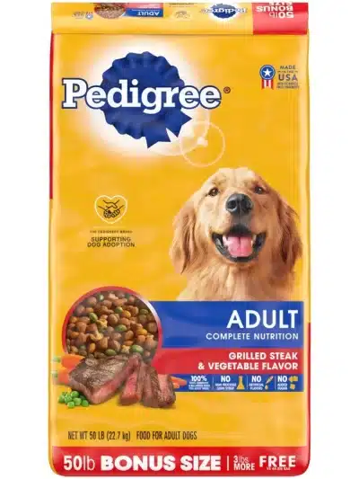 PEDIGREE Complete Nutrition Grilled Steak & Vegetable Dry Dog Food for Adult Dog, 44 lb. Bag