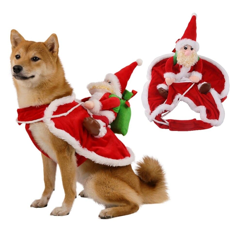 Santa Clause Riding on Dog Costume