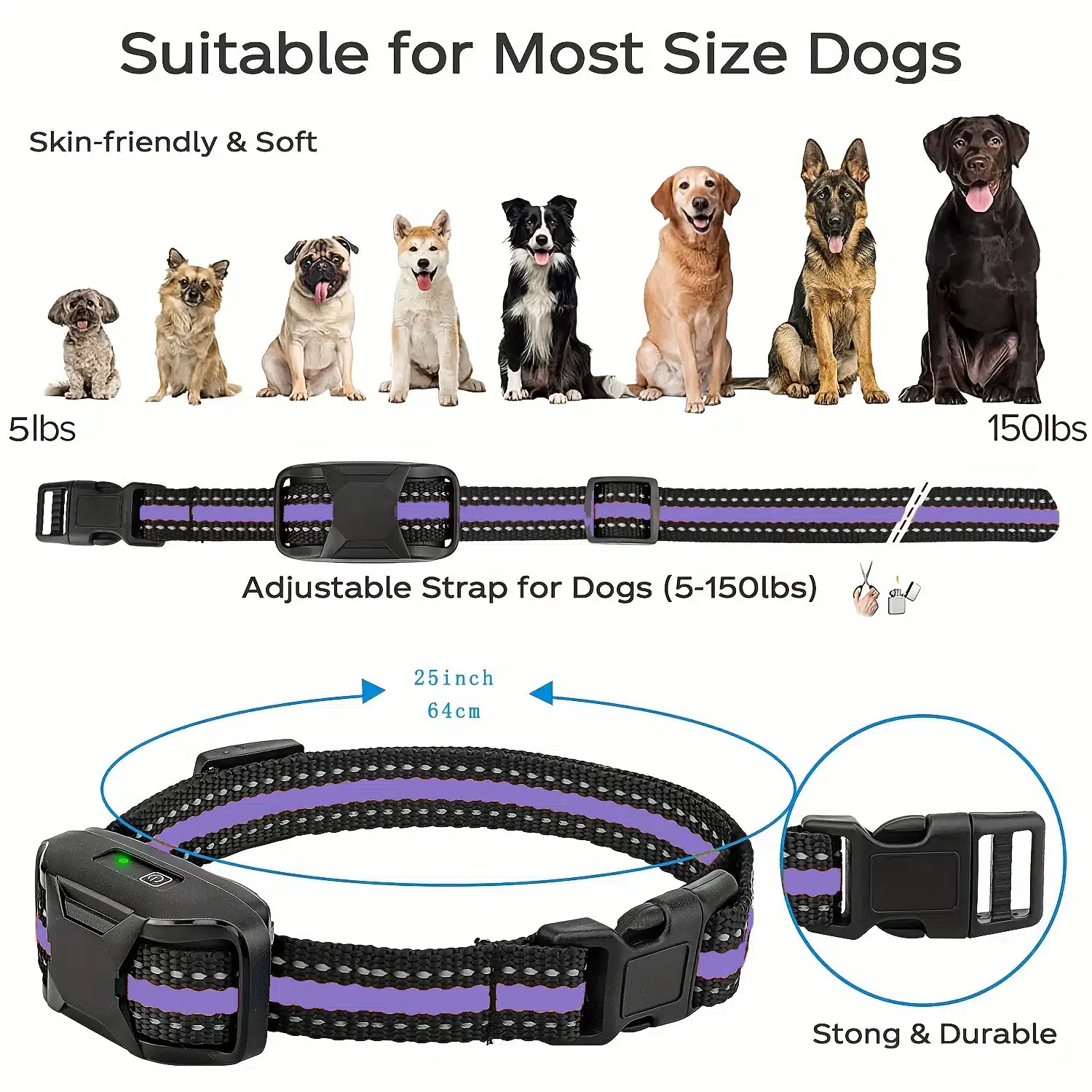 3300Ft Electric Dog Training Collar Remote Control Waterproof Pet BehaviorFor 5-120lbs Puppy With Shock Vibration Beep - Image 5