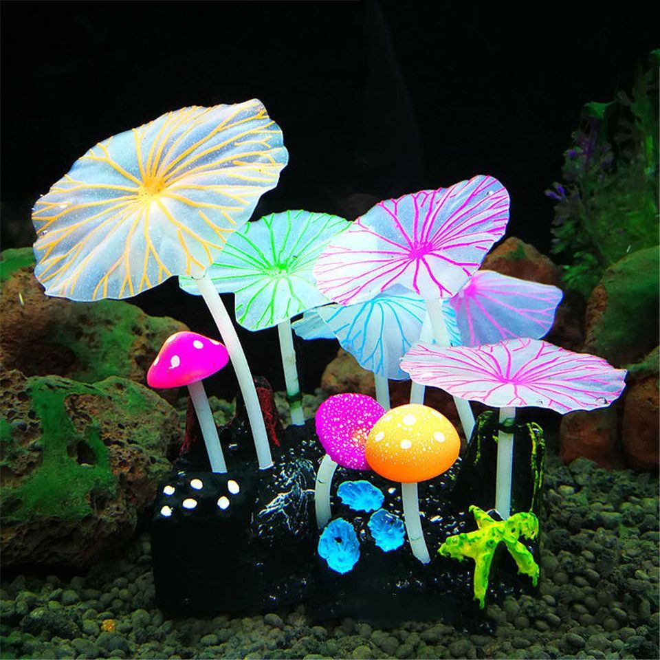9pcs Aquarium Fluorescent Artificial Plants - Image 9