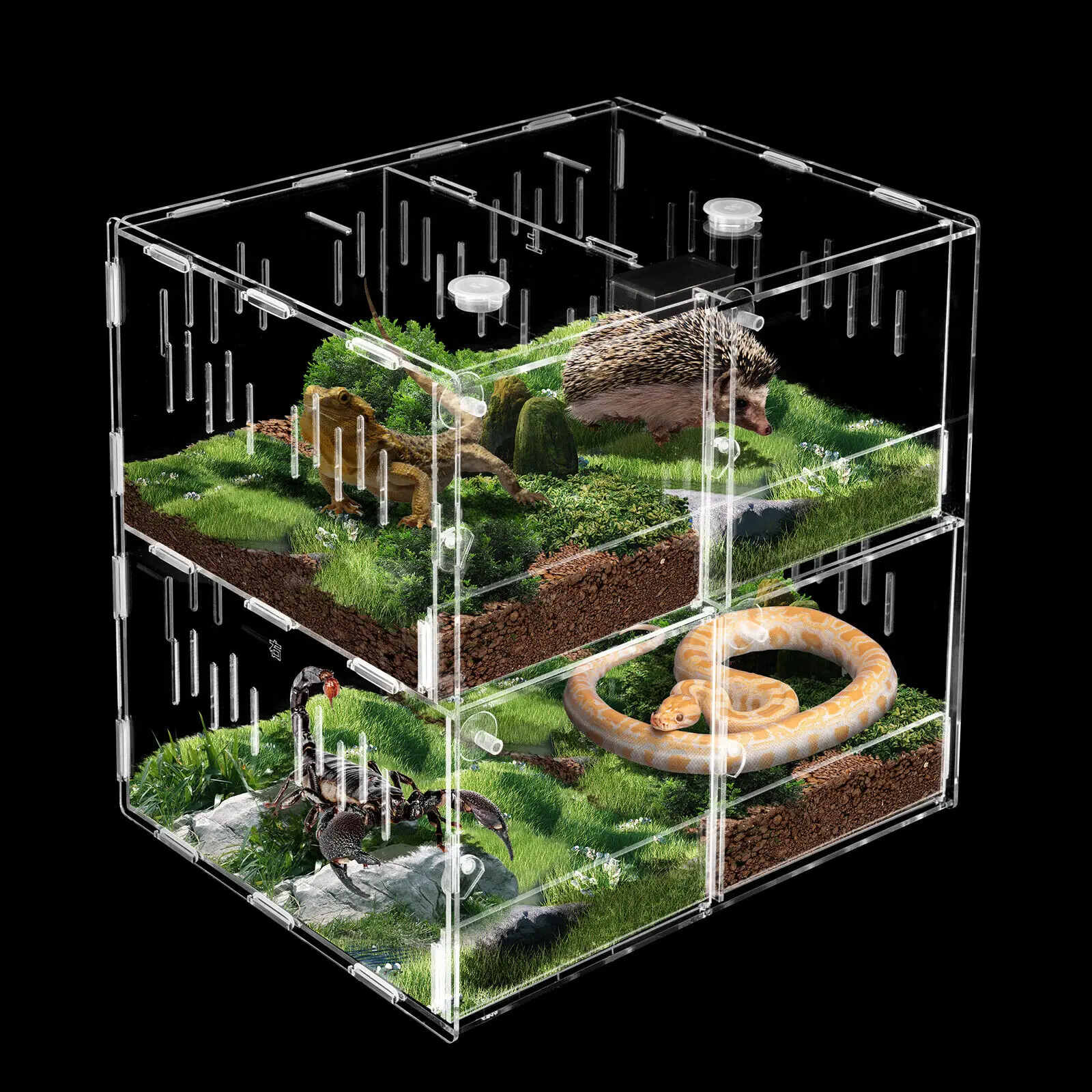 4 Grids Acrylic Pet Reptile Breeding Box