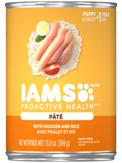 IAMS Proactive Health Paté Puppy Wet Dog Food Pate w/Chicken & Rice 13.2oz
