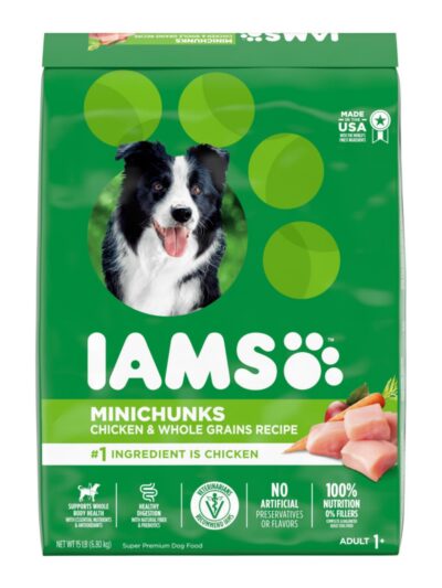 IAMS Minichunks Small Kibble High Protein Adult Dry Dog Food Real Chicken 15lb