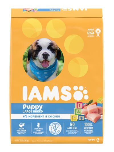 IAMS Smart Large Breed Puppy Dry Dog Food Real Chicken 15lb