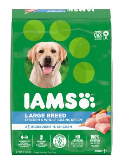 IAMS High Protein Large Breed Adult Dry Dog Food Real Chicken 15lb