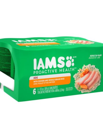 IAMS Proactive Health Paté Adult Wet Dog Food Pate w/Chicken & Rice 13oz 6pk