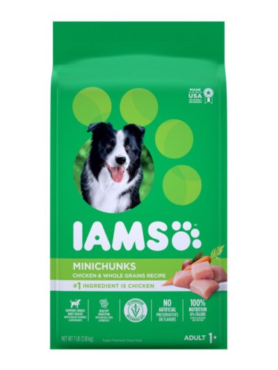IAMS Minichunks Small Kibble High Protein Adult Dry Dog Food Real Chicken 7lb