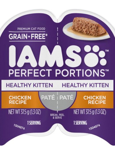 IAMS Perfect Portions Grain Free Healthy Paté Kitten Wet Cat Food Chicken 2.6oz 24pk