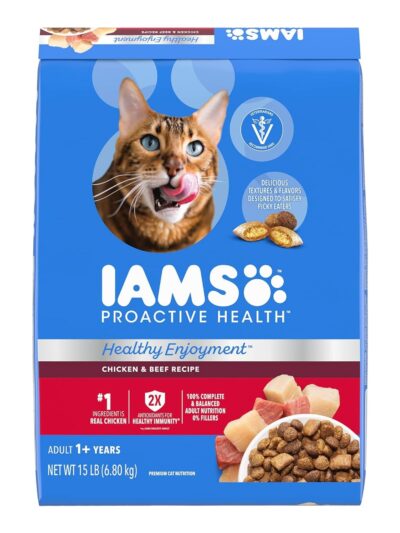 IAMS ProActive Health Healthy Enjoyment Dry Cat Food Chicken & Beef 15lb