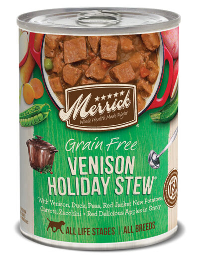 Merrick Venison Holiday Stew Canned Dog Food 12.7oz. (Case of 12)