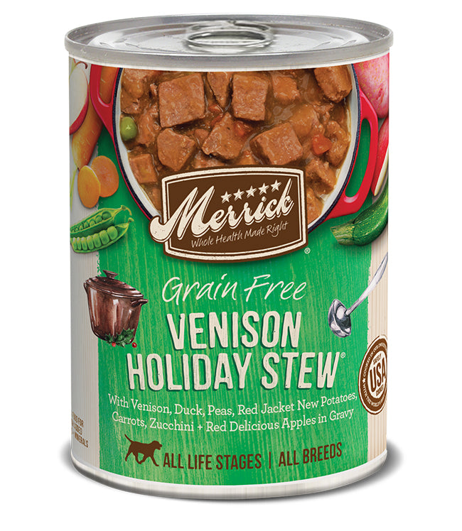 Merrick Venison Holiday Stew Canned Dog Food 12.7oz. (Case of 12)