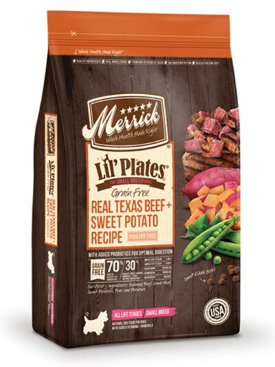 Merrick Lil Plates Grain Free Real Texas Beef And Sweet Potato Recipe 4 Lbs