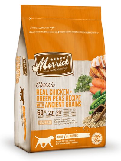 Merrick Classic Real Chicken And Green Peas Recipe With Ancient Grains 4 Lb