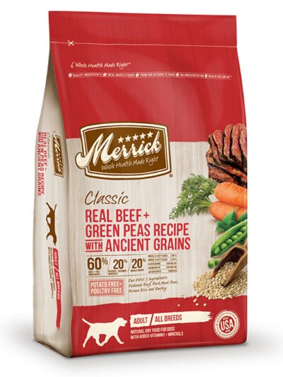 Merrick Classic Real Beef And Green Peas Recipe With Ancient Grains 12 Lbs