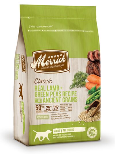 Merrick Classic Real Lamb And Green Peas Recipe With Ancient Grains 12 Lbs