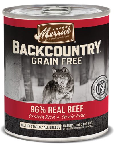 Merrick Dog Backcountry Grain Gree 96% Beef 12.7oz. (Case of 12)