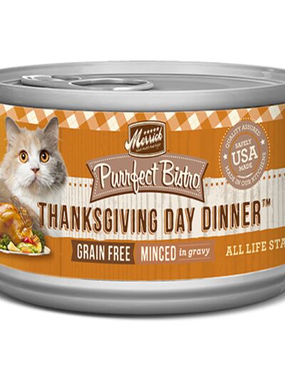 Merrick Cat Purrfect Bistro Grain Free Minced Thanksgiving Day Dinner 3oz. (Case of 24)