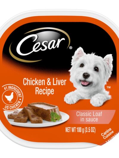 Cesar Classic Loaf in Sauce Adult Wet Dog Food Chicken & Liver 3.5oz 24pk