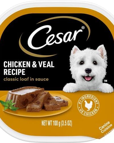 Cesar Classic Loaf in Sauce Adult Wet Dog Food Chicken & Veal 3.5oz. (Case of 24)