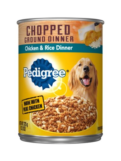 Pedigree Chopped Ground Dinner Adult Wet Dog Food Chicken & Rice 13.2oz 12pk
