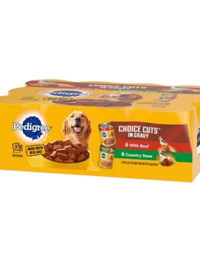 Pedigree Choice Cuts in Gravy Adult Wet Dog Food Variety Pack (Beef, Country Stew) 158.7oz 12pk