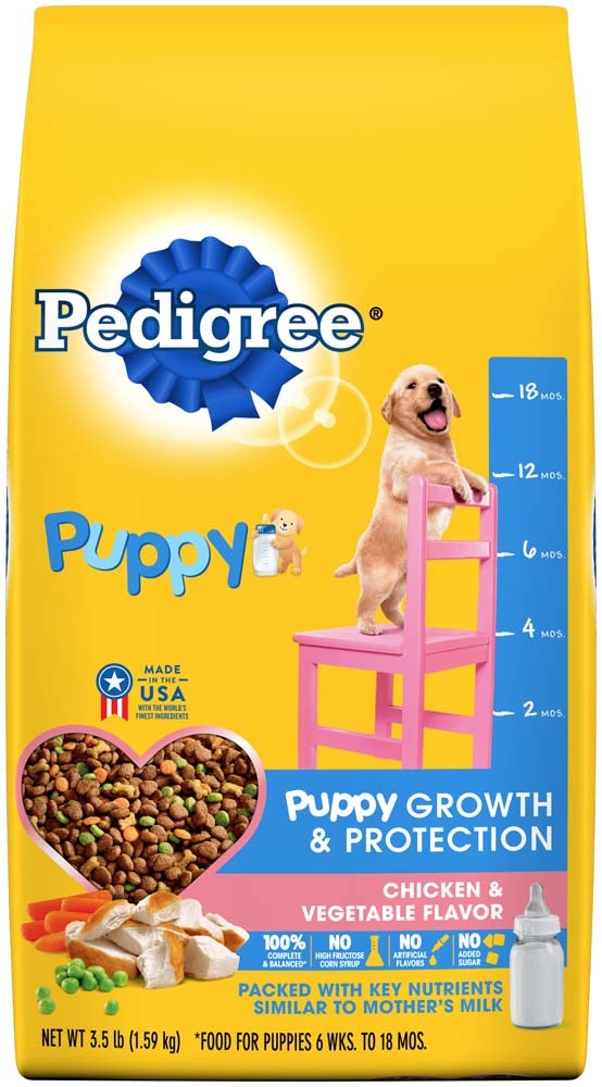Pedigree Puppy Growth & Protection Dry Dog Food Chicken & Vegetable 3.5lb