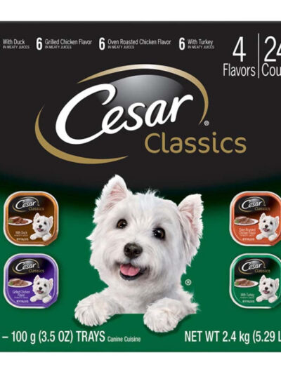 Cesar Classic Loaf in Sauce Adult Wet Dog Food Variety Pack (Duck, Chicken, Turkey) 84.66oz 24pk