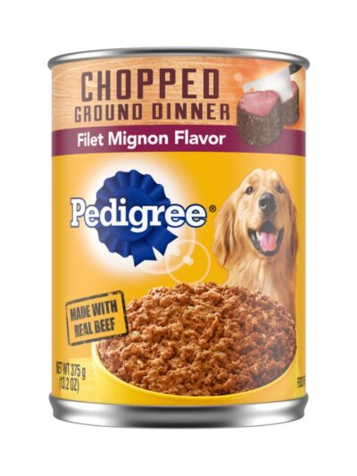 Pedigree Chopped Ground Dinner Adult Wet Dog Food Filet Mignon 13.2oz 12pk