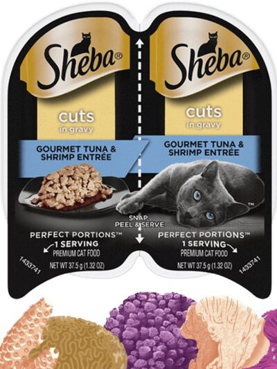Sheba Perfect Portions Cuts in Gravy Wet Cat Food Gourmet Tuna & Shrimp 2.6oz