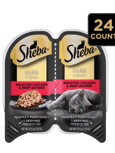 Sheba Perfect Portions Cuts in Gravy Wet Cat Food Roasted Chicken & Beef 2.6oz 24pk