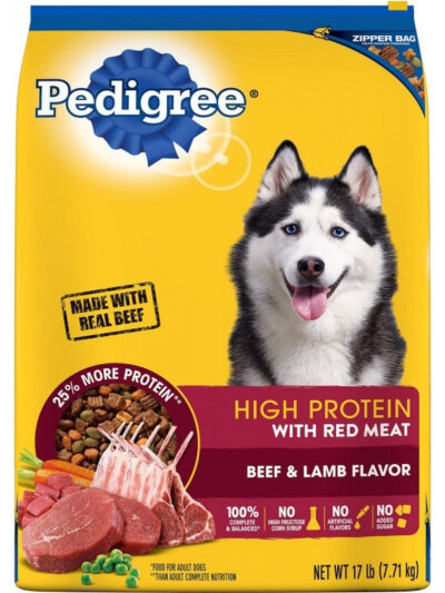 Pedigree High Protein Adult Dry Dog Food w/Red Meat Beef & Lamb 3.5lb