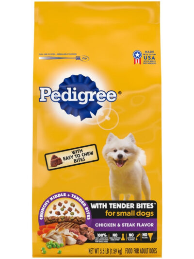 Pedigree Complete Nutrition Tender Bites Small Breed Adult Dry Dog Food Chicken & Steak 3.5lb