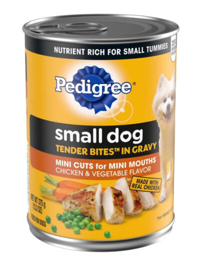 Pedigree Tender Bites in Gravy Adult Small Breed Wet Dog Food Chicken & Vegetable 13.2oz 12ct