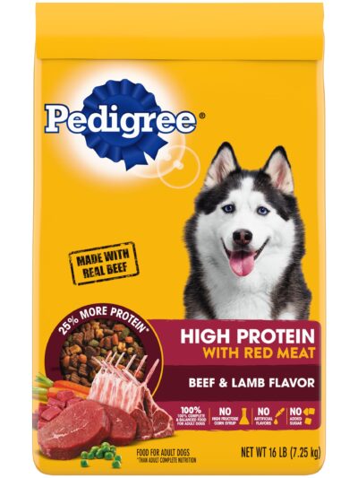 Pedigree High Protein Adult Dry Dog Food w/Red Meat Beef & Lamb 16lbs