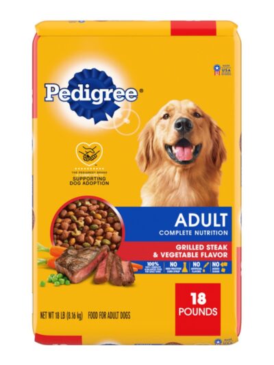 Pedigree Complete Nutrition Adult Dry Dog Food Grilled Steak & Vegetable 18lb