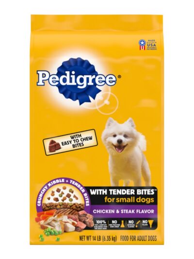 Pedigree Complete Nutrition Tender Bites Small Breed Adult Dry Dog Food Chicken & Steak 14lbs