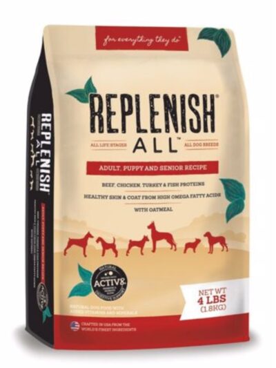 Replenish All Multi Protein All Stages Dog Food Beef/Chiken/Turkey/Fish 4 Lb