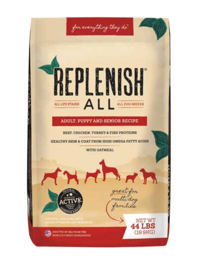 Replenish All Multi Protein All Stages Dog Food Beef/Chiken/Turkey/Fish 44 Lb