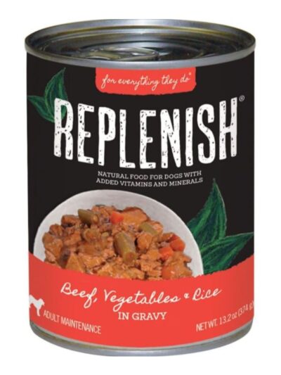 Replenish Canned Dog Food Beef/Vegetable/Rice 13.2oz. (Case of 12)