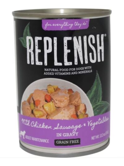 Replenish Grain Free Canned Dog Food Chicken/Sausage/Veg 13.2oz. (Case of 12)